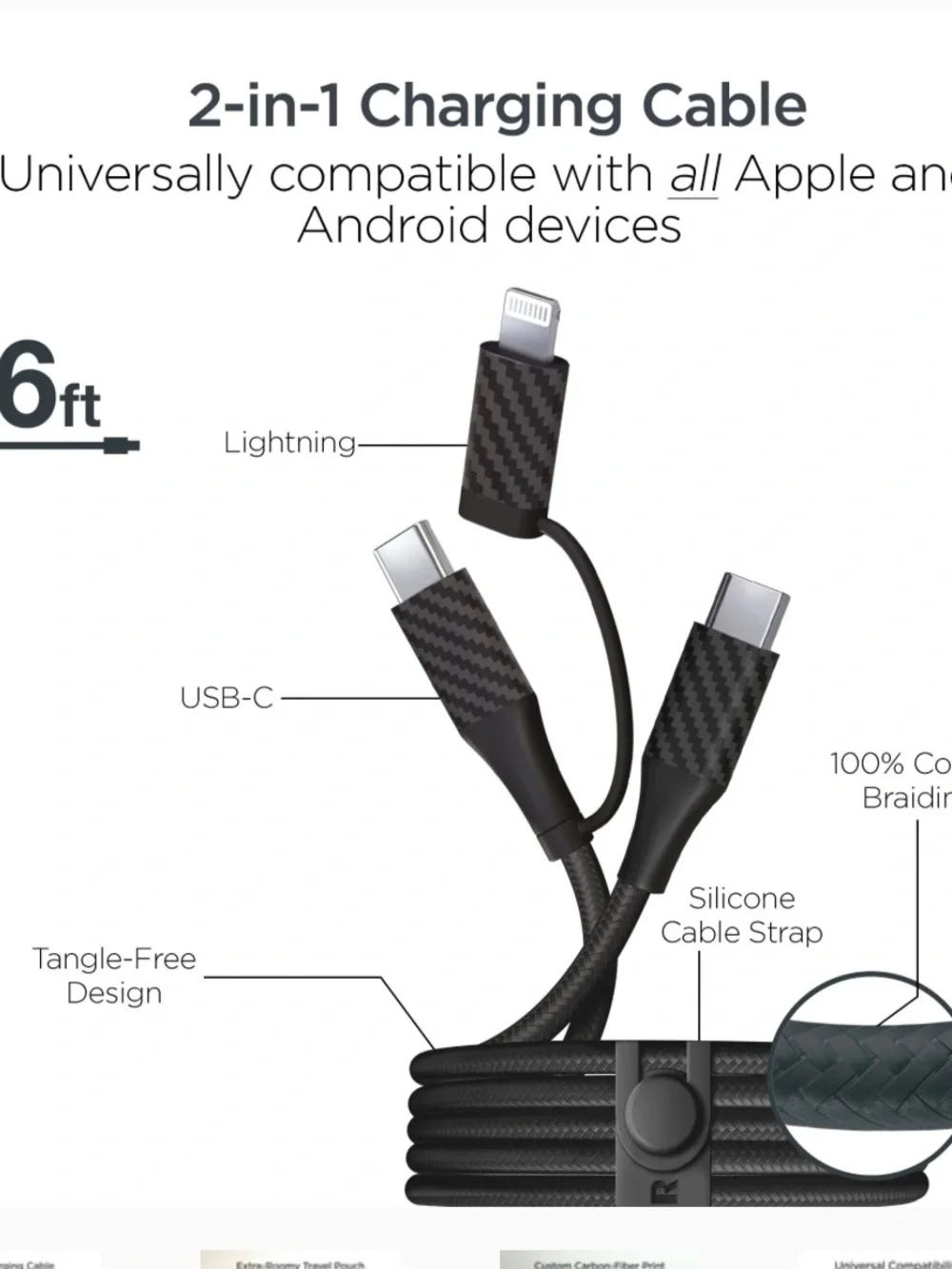 30W USB-C PD Charging Kit with Carbon Black Pouch